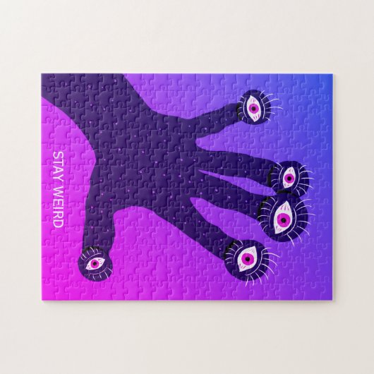 Blijf raar grappig, trange Creepy Psychedelic Jigz Legpuzzel (Horizontaal)