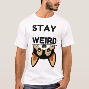 Blijf Raar Grappige Boston Terrier Cartoon Hond T-shirt