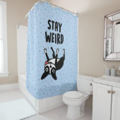 Blijf raar grappige Boston Terrier Dog Douchegordijn (In situ)