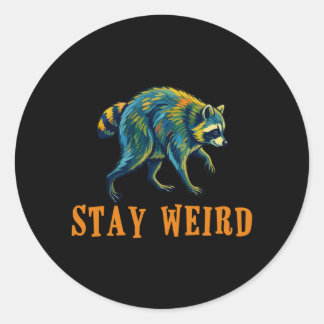 Blijf Raar Grappige Jimothy Seattle Wasbeer Ronde Sticker