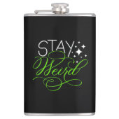 Blijf raar Introvert, nerd, nerd Heupfles (Voorkant)