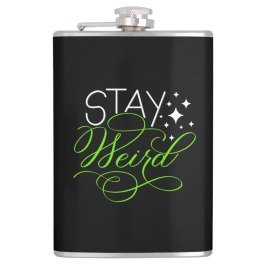 Blijf raar Introvert, nerd, nerd Heupfles (Voorkant)