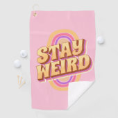 Blijf raar retro tekst ontwerp golfhanddoek (Insitu)