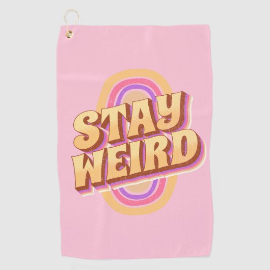 Blijf raar retro tekst ontwerp golfhanddoek (Voorkant)