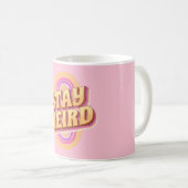 Blijf raar retro tekst ontwerp koffiemok (Voorkant rechts)