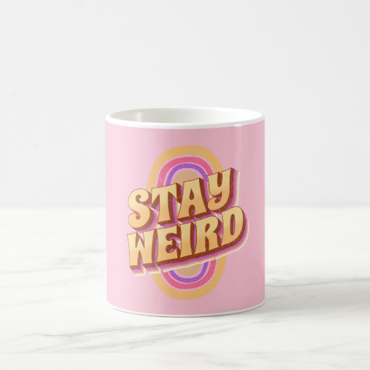 Blijf raar retro tekst ontwerp koffiemok (Center)