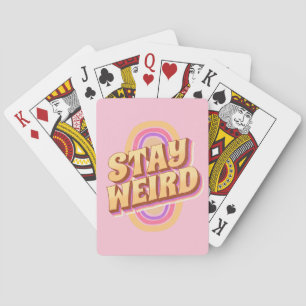 Blijf raar retro tekst ontwerp pokerkaarten