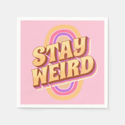Blijf raar retro tekst ontwerp servet (Voorkant)