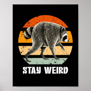 Blijf Raar Retro Vintage Grappig Jimothy Wasbeer Poster