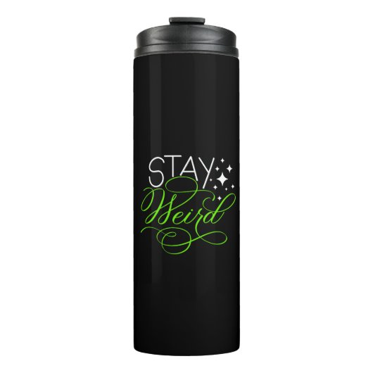 Blijf raar script kalligrafie thermosbeker (Voorkant)