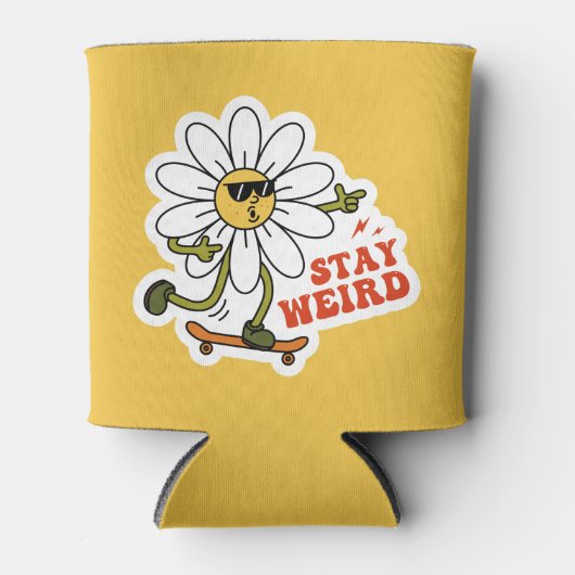 Blijf raar skateboarden Daisy Blikjeskoeler (Voorkant)