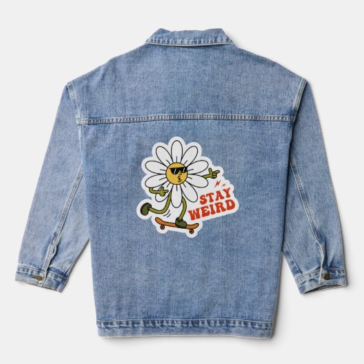 Blijf raar skateboarden Daisy Denim Jacket (Achterkant)