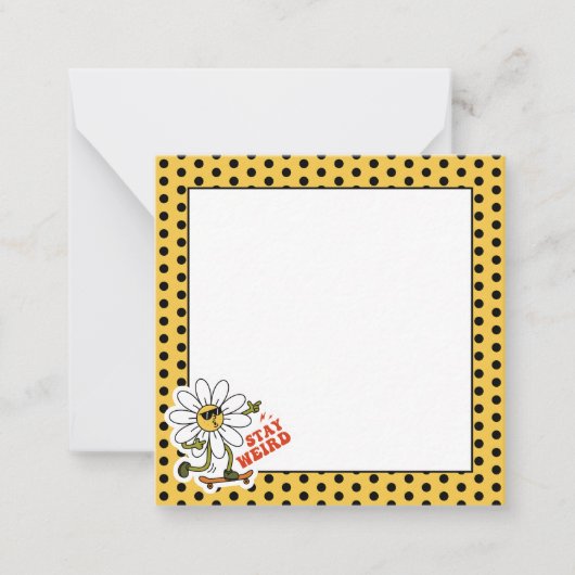 Blijf raar skateboarden Daisy Notitiekaartje (Voorkant)