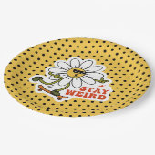 Blijf raar skateboarden Daisy Papieren Bordje (Gekanteld)