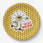 Blijf raar skateboarden Daisy Papieren Bordje (Voorkant)
