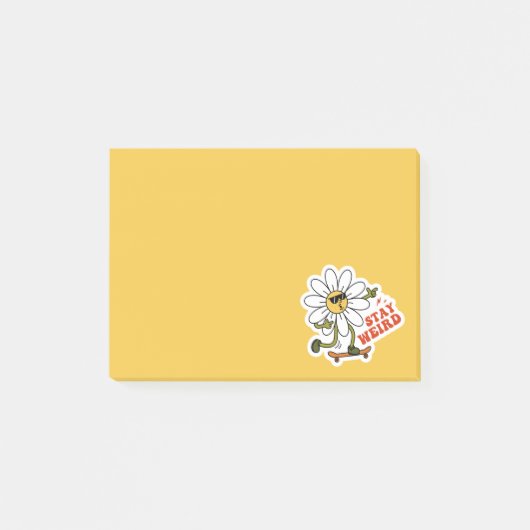 Blijf raar skateboarden Daisy Post-it® Notes (Voorkant)