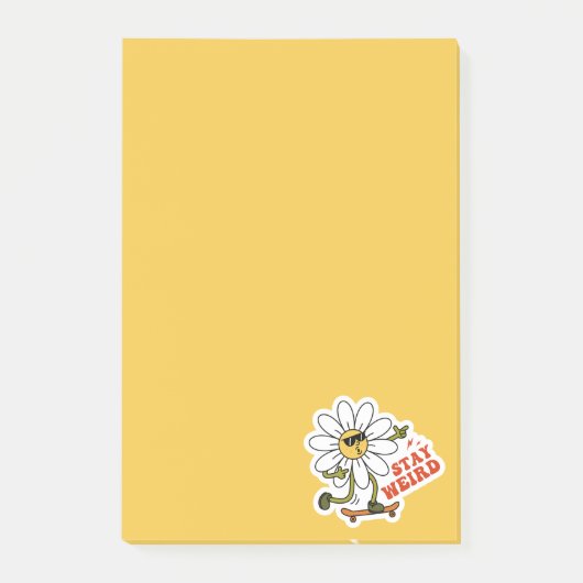Blijf raar skateboarden Daisy Post-it® Notes (Voorkant)