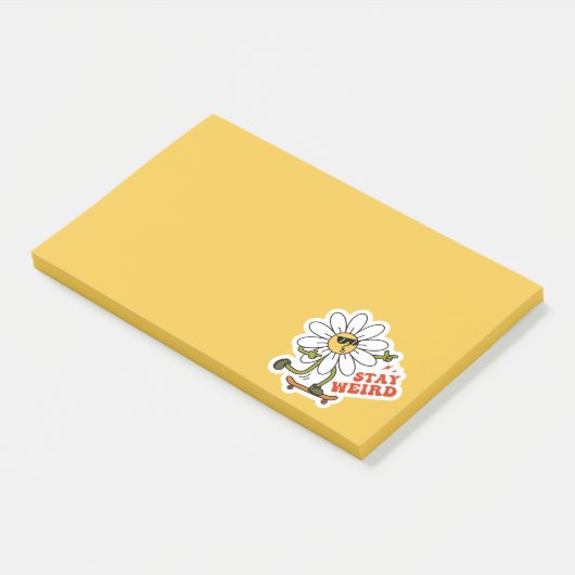 Blijf raar skateboarden Daisy Post-it® Notes (Schuin)