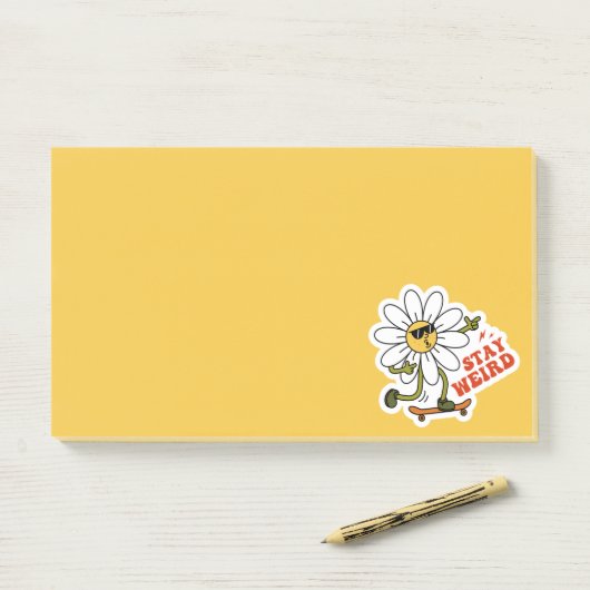 Blijf raar skateboarden Daisy Post-it® Notes (Op bureau)