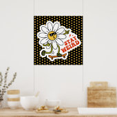 Blijf raar skateboarden Daisy Poster (Keuken)