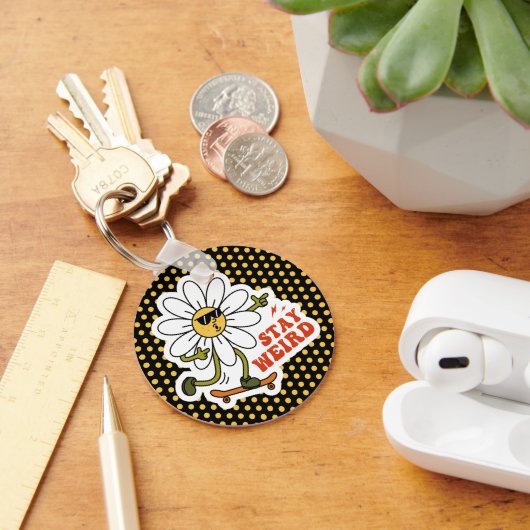 Blijf raar skateboarden Daisy Sleutelhanger (Bureau)