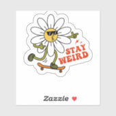 Blijf raar skateboarden Daisy Sticker (Vel)