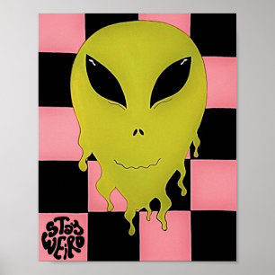 Blijf raar Trippy Alien Wall Art Poster