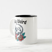 Blijf raar tweekleurige koffiemok (Voorkant links)