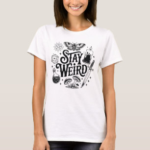 Blijf raar Witchy Vibes Witch Spooky Seizoen Geluk T-shirt