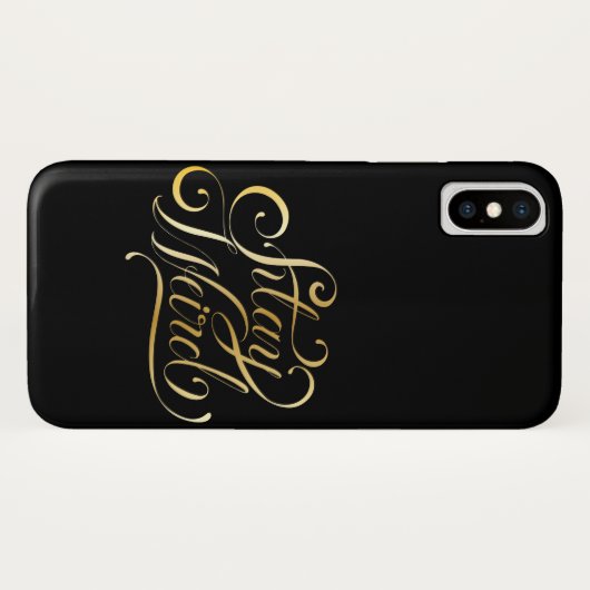 Blijf raar zwart goud, gestroomlijnd koel Case-Mate iPhone case (Achterkant (horizontaal))