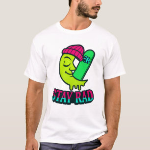 "Blijf Rad" Retro Skater Halve Maan T-shirt
