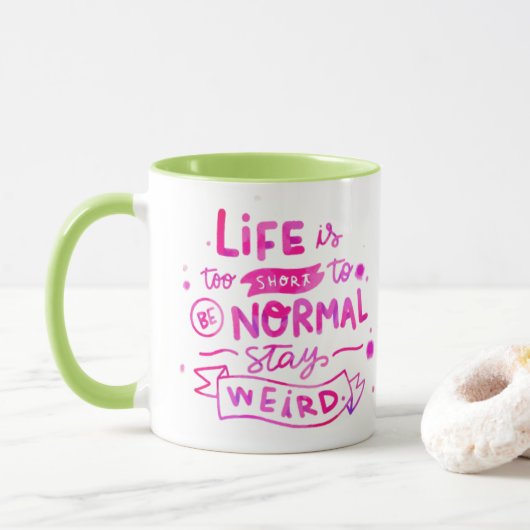 Blijf rare Mok - Het leven is te kort voor normaal (Met donut)