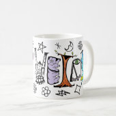 Blijf rare Mok met Doodles (Voorkant rechts)