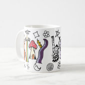 Blijf rare Mok met Doodles (Voorkant links)