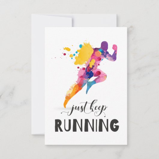 Blijf rennen Motiverende quote voor hardloopcadeau (Voorkant)