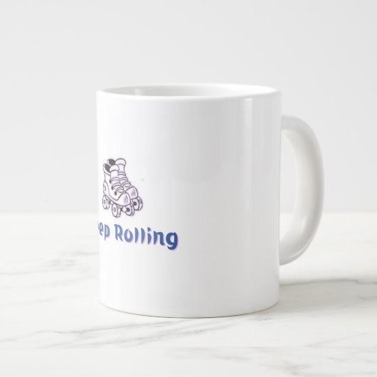 Blijf retro Schaatsen rollen Grote Koffiekop (Voorkant rechts)