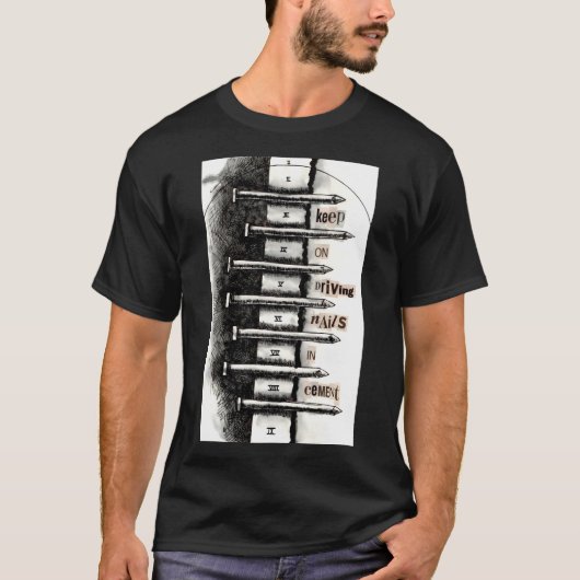 Blijf rijden op de nippels in de cement t-shirt (Voorkant)