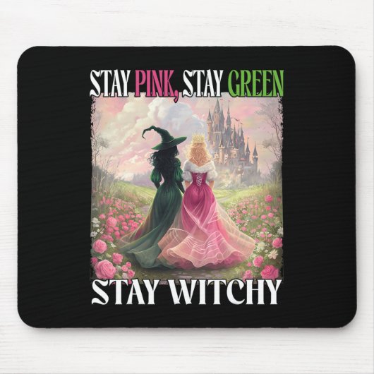Blijf Roze Blijf Groen Blijf Witchy Witch Hallowee Muismat (Voorkant)
