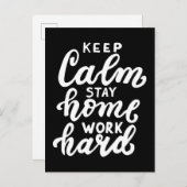 Blijf rustig aan thuiswerk hard briefkaart (Voorkant / Achterkant)