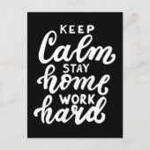 Blijf rustig aan thuiswerk hard briefkaart (Voorkant)