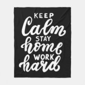 Blijf rustig aan thuiswerk hard fleece deken (Voorkant)