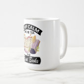 Blijf rustig Drink drinken en lees een boek Koffiemok (Voorkant rechts)