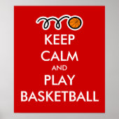 Blijf rustig en basketbal spelen | Fun Sports Post Poster (Voorkant)