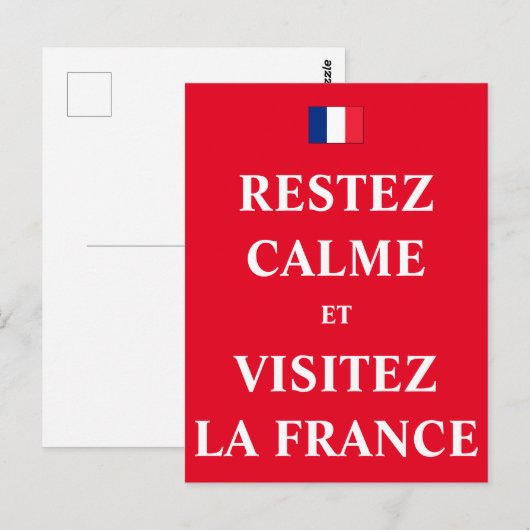 Blijf rustig en bekijk Frankrijk Briefkaart (Voorkant / Achterkant)
