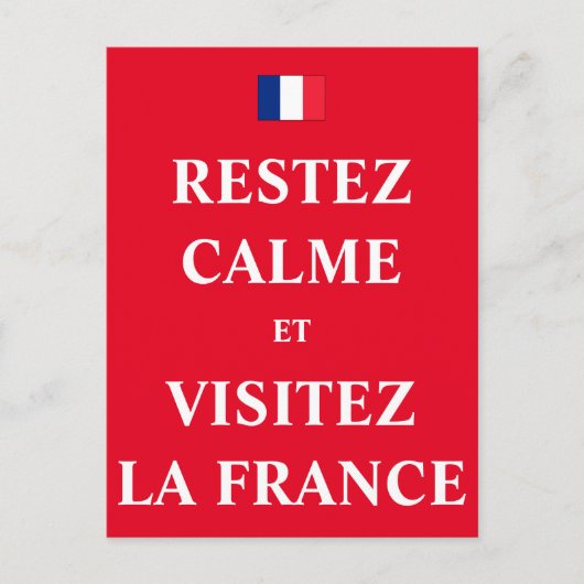 Blijf rustig en bekijk Frankrijk Briefkaart (Voorkant)