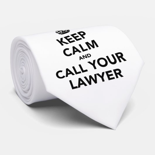 Blijf rustig en bel je advocaat. stropdas (Opgerold)