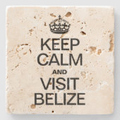 BLIJF RUSTIG EN BEZOEK BELIZE STENEN ONDERZETTER (Voorkant)