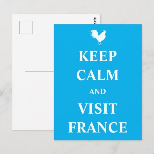 Blijf rustig en bezoek Frankrijk Briefkaart (Voorkant / Achterkant)