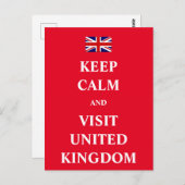 Blijf rustig en bezoek het Verenigd Koninkrijk Briefkaart (Voorkant / Achterkant)
