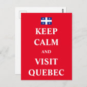 Blijf rustig en bezoek Québec Briefkaart (Voorkant / Achterkant)